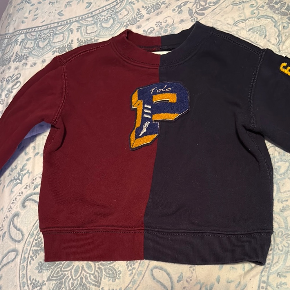 Polo by Ralph Lauren Kids Two-Tone Sweatshirt - Red and Blue
